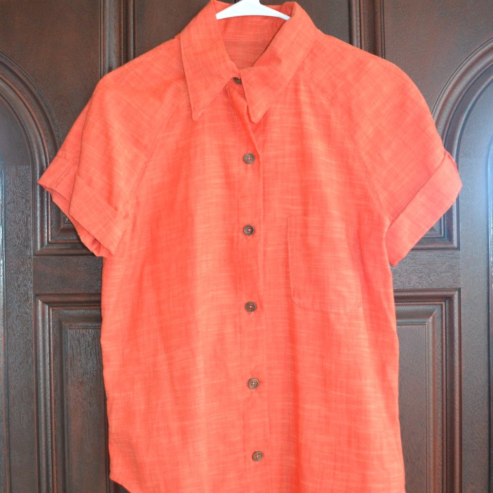 Handmade Coral cotton shirt, size M